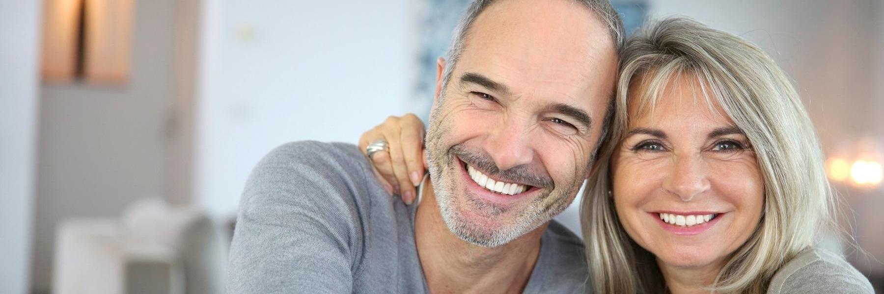 couple smiling after teeth whitening in West Perth, WA